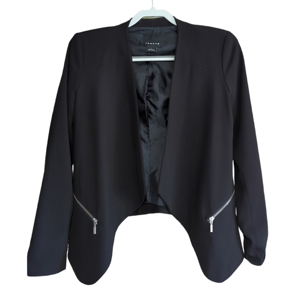 Trouve black zippered blazer